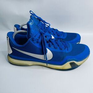 Nike Kobe X 10‎ TB 813030-402 Game Royal Metallic Silver White Mens Size 14.5